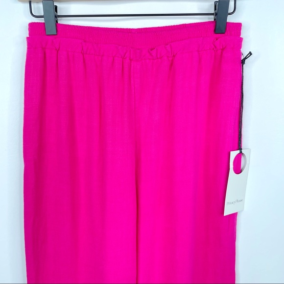 Privacy Please NWT Pant Rosa Wide-Leg Cropped Bright Pink Medium - Picture 7 of 13